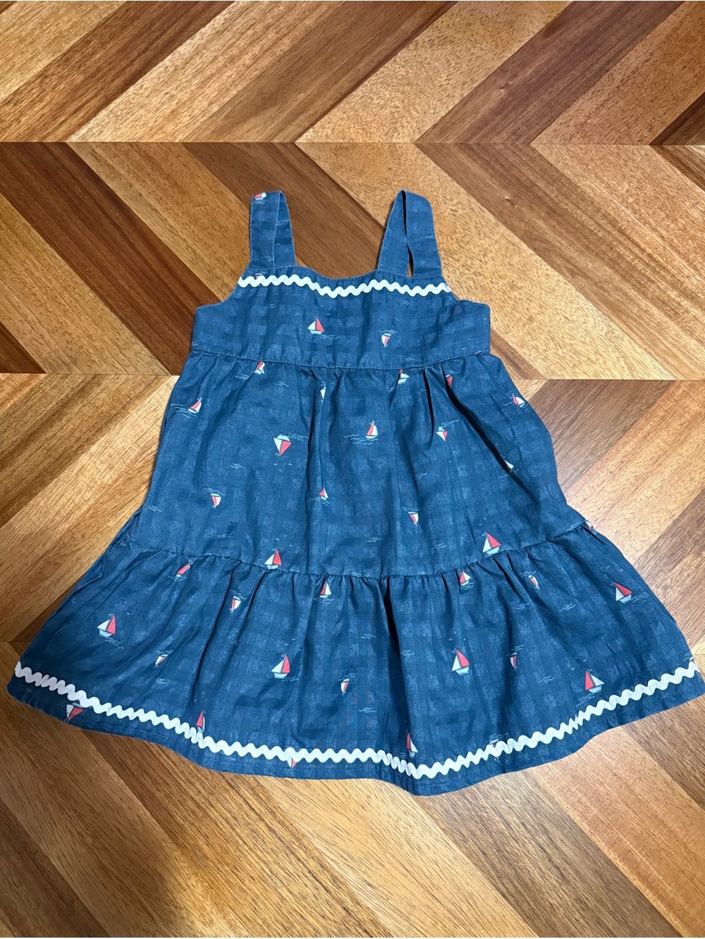 Modern Moments by Gerber Blue Sleeveless Dress - 2T (24 Months)  Boats, Summer
